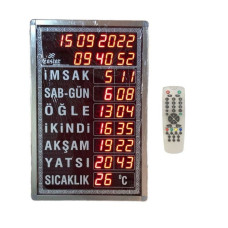 Eastar Ezanlı Kumandalı Krom Duvar Saati - 40x60 cm