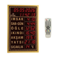 Eastar Kumandalı Gold Krom Duvar Saati - 40x60 cm