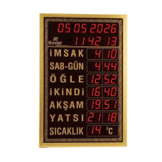 Eastar Gold Krom Tuşlu Duvar Saati - 40x60 cm